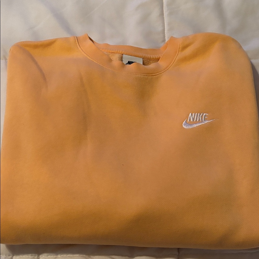 Nike Peach Crewneck Sweatshirt with White Logo